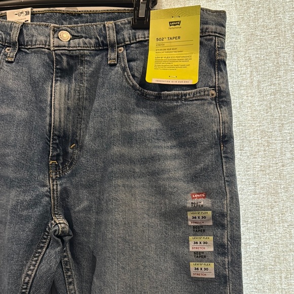 Levi's 502 Taper Blue Straight Jeans 36X30 - Picture 3 of 3